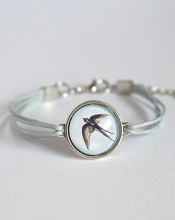 Bransoletka - Jaskółka - szara, sznurki, yenoo