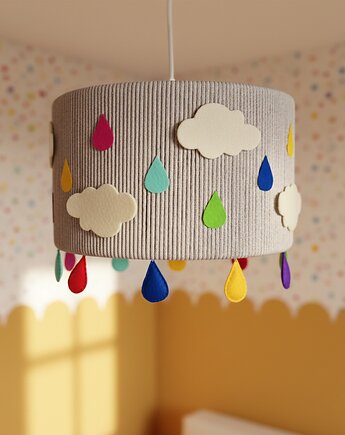 Lampa sufitowa DESZCZ Abażur handmade do pokoju dziecka