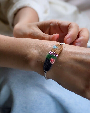 Mini boho bransoletka na sznurku, Słońcem Tkane