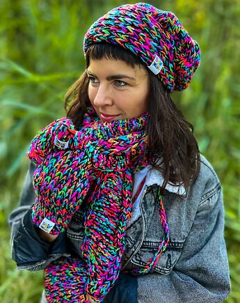 Luźna czapka MERINO 34% Czarne kolorki THIS IS IT