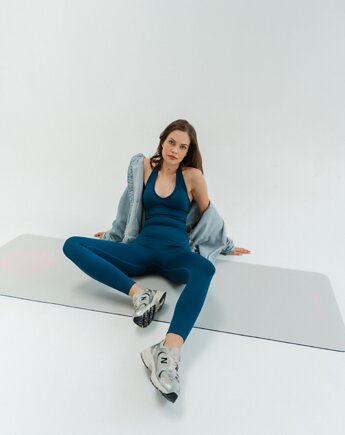 Legginsy modelujące do jogi, fitness, pilates MALIBU EVENINGS - blue