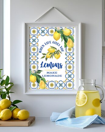 Lemonade poster, plakat cytryny, dekoracja ścienna kuchni