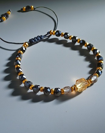 DOBROBYT i OCHRONA - amulet - cytryn, kwarc dymny, TURMALIN: PREMIUM