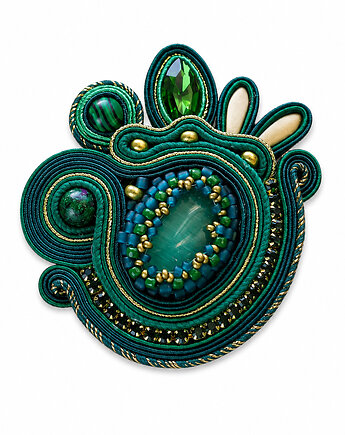 Isobelle -zielona broszka soutache