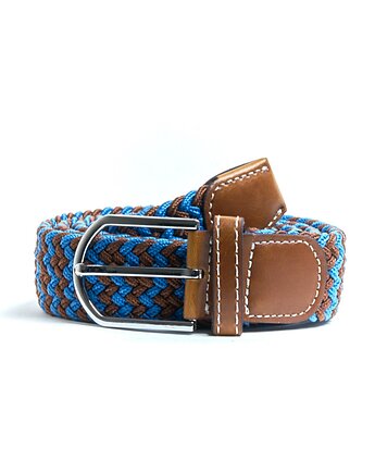 Pleciony pasek Blue Brown