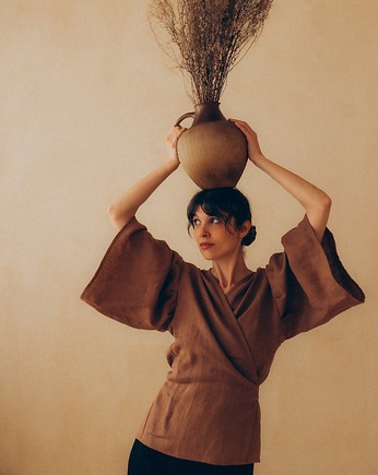 ORAH wrap linen kimo