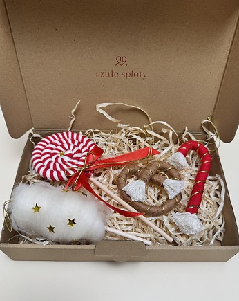 Zestaw 4 słodkich ozdób choinkowych, Czułe sploty