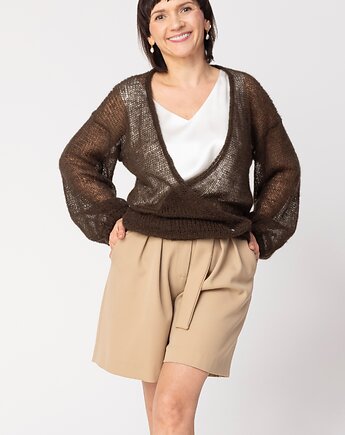 Lekki sweter mgła Nadia - Czekoladowy