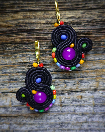 Kolorowe Lentinki- kolczyki soutache