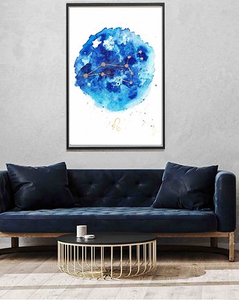 Plakat Znak Zodiaku Lew - Gwiazdozbiór Lwa