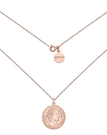 Medalion z różowego złota z dużą monetą, SOTHO