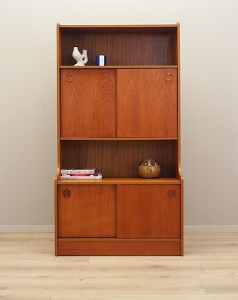 Biblioteczka tekowa, duński design, lata 60, produkcja: Dania