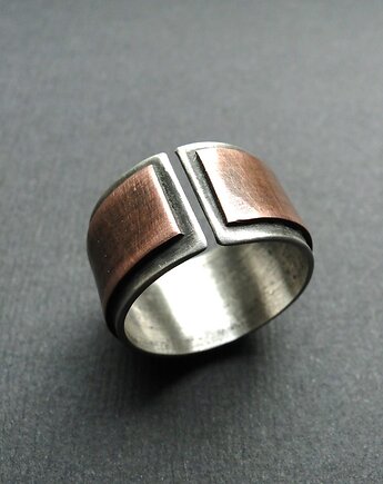 Obrączka Unisex z miedzią 003