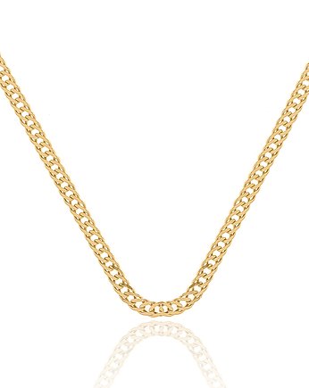 Naszyjnik srebrny pozłacany masywna pancerka, LUO