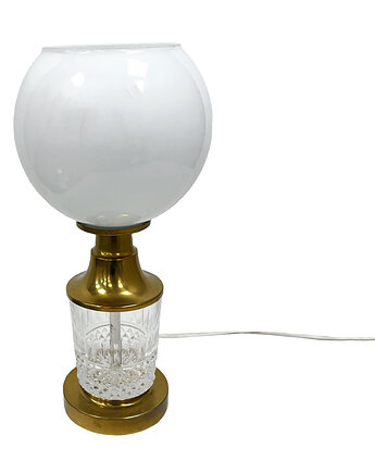 AKA Leuchten lampa stołowa z kryształu i mosiądzu Niemcy lata 70.