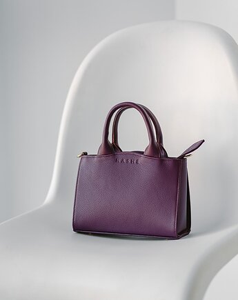 GLAM BAG - skórzana torebka - brąz orzechowy