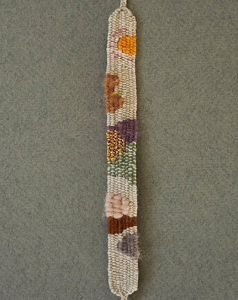 Ręcznie tkana, boho bransoletka - "Lasy, pola, łąki", Słońcem Tkane