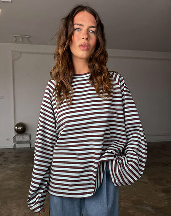 Longsleeve Chillout brown & blue