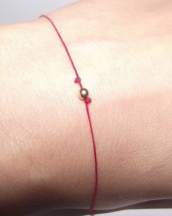 Złota 585 kuleczka na czerwonej nitce, Czaki Bransoletki