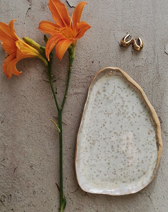 Patera Ceramiczna Biało beżowa Handmade