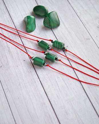 MALACHIT naturalny - kamień zmian. czerwony sznurek., kaktusia