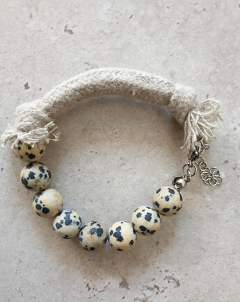 Bransoletka WĘZŁY jaspis dalmatyńczyk, modesign