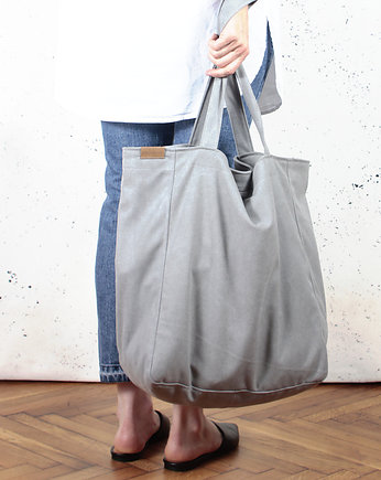 Lazy bag torba jasnoszara na zamek / vegan / eco