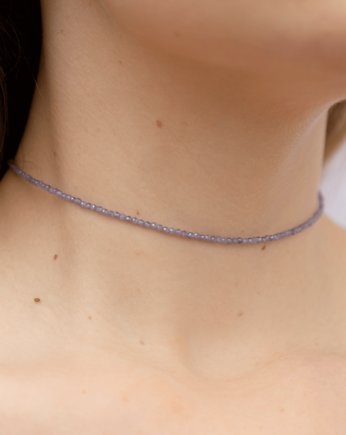 Choker na szyję z tanzanitów
