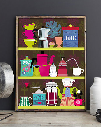 Kuchenne półki - plakat - art giclee