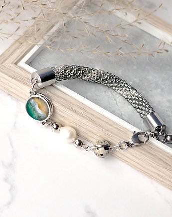 SILVER SNAKE & SEASIDE - UNIKATOWA interesująca bransoletka, Chodelska Art Studio