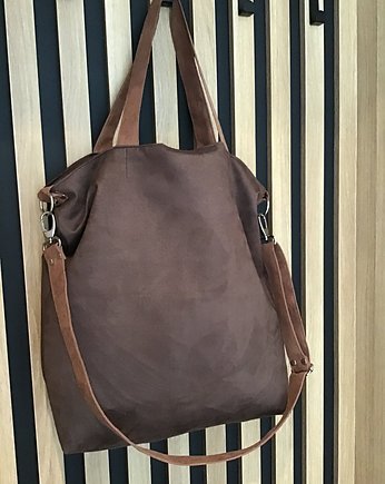 Torba na ramię XL - ciemny brąz, karmel