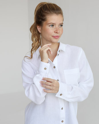 Lniana koszula 100% len PURE WHITE