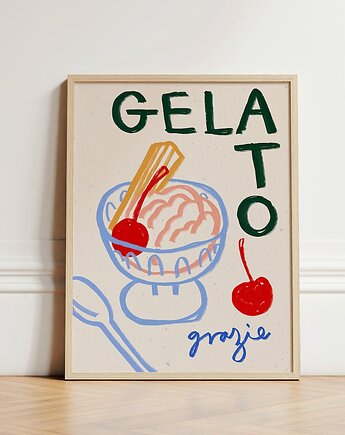Plakat Gelato Grazie Lody Włoskie