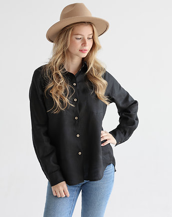 Lniana koszula 100% len DEEP BALCK