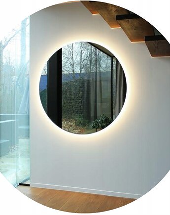 LUSTRO OKRĄGŁE LED PODŚWIETLANE 50 cm OŚWIETLENIE TRZY BARWY ŁAZIENKA SALON