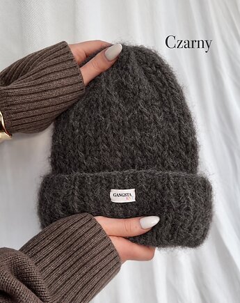 Puszysta czapka Cloud wełna merino alpaka *czarny*