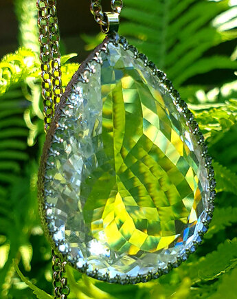 Naszyjnik Amulet - Kryształ Górski Srebro - Unikat O