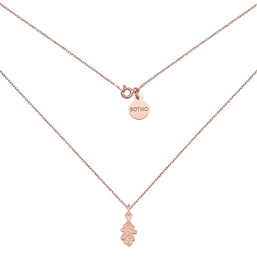 złote naszyjniki Naszyjnik z różowego złota z liściem