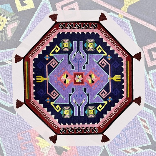 dywany Dywan Etniczny Retro Oktagonalny z Frędzelkami 150x150 cm