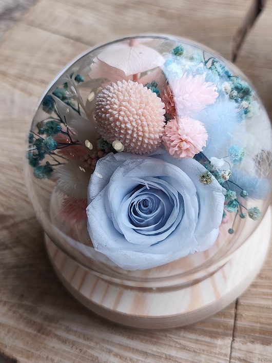 dodatki - różne Wieczna róża w szkle prezent na rocznicę dekoracja do domu dekoracja handmade