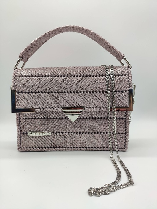 torby na ramię Ana - torebka brudny róż (srebrny glitter)