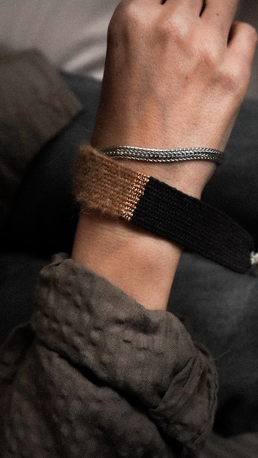 bransoletki - inne Szeroka bransoletka ręcznie tkana na krośnie