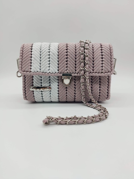 torebki do ręki Kiki- torebka różowo-biała (srebrny glitter)