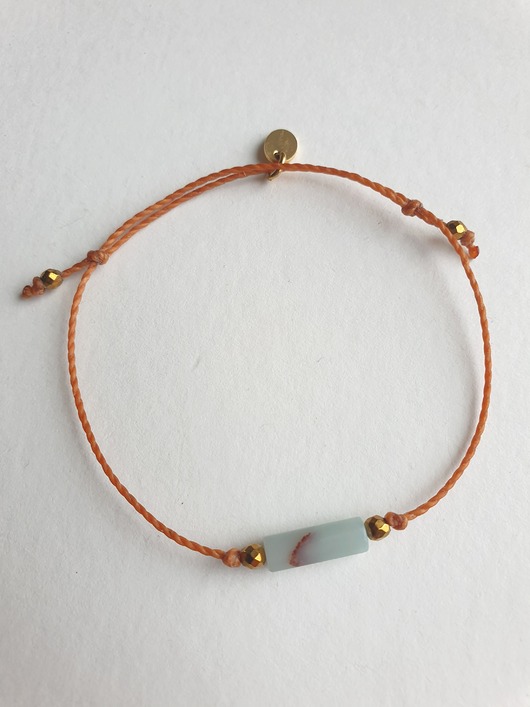 bransoletki z kamieni naturalnych Bransoletka BOHO sznurkowa miodowy, amazonit, hematyt