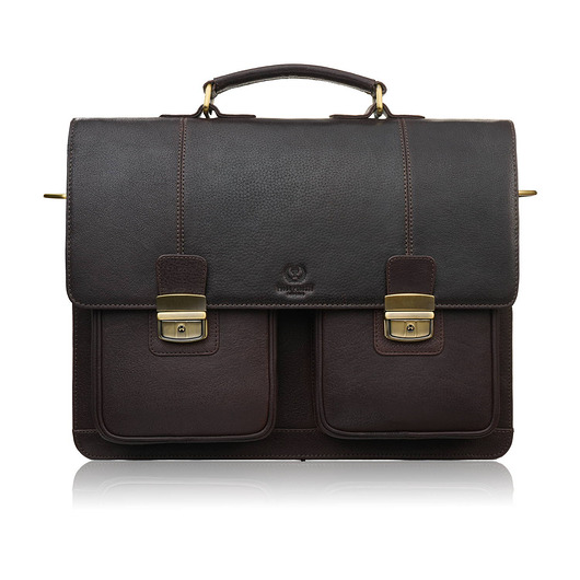 torby i nerki męskie Teczka męska na dokumenty skórzana aktówka podróżna brązowa AY-03-BR