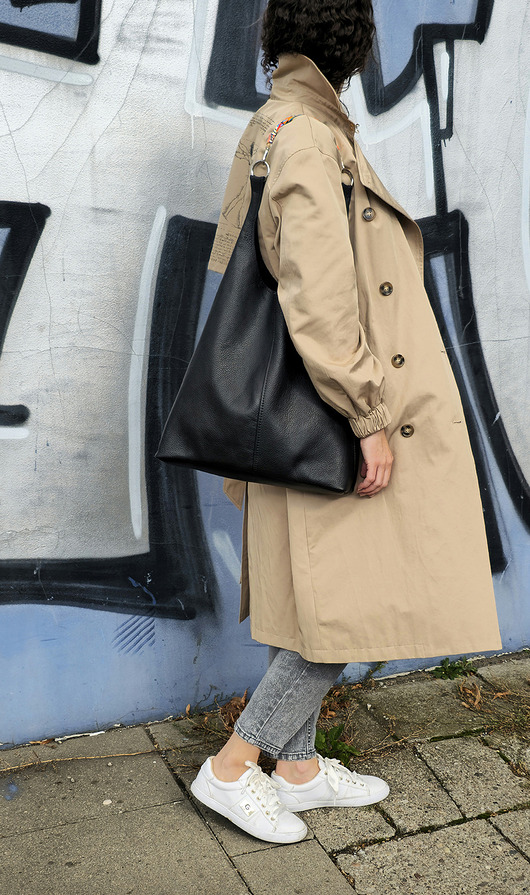 torby na ramię Trójkątna torebka ze skóry