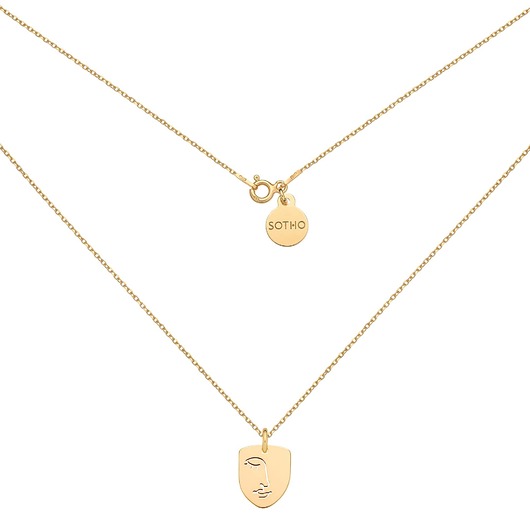 złote naszyjniki Złoty medalion Face N4