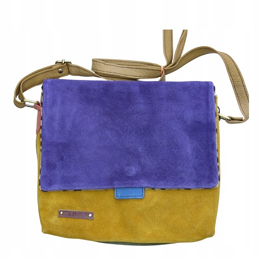 torby na ramię Torebka damska zamszowa dwustronna pojemna na ramię regulowany pasek OLIVKA