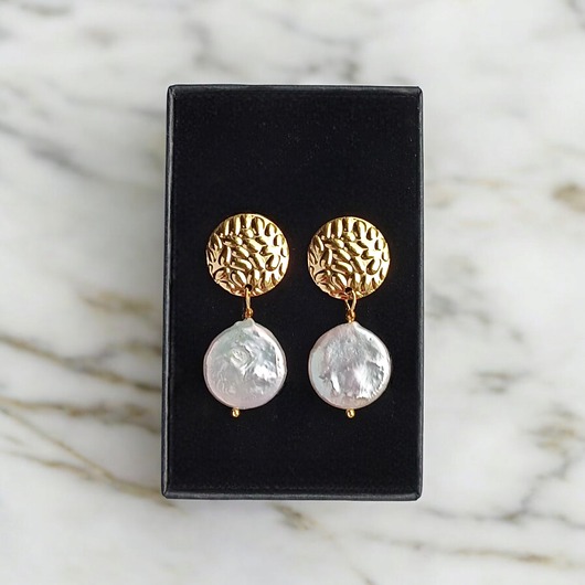 kolczyki z kamieniami Okrągłe perły : kolczyki : wyjątkowy prezent PREMIUM