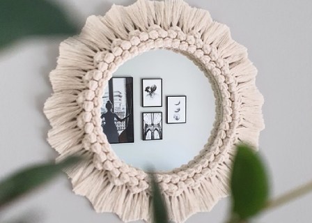 boho lustro okrągłe